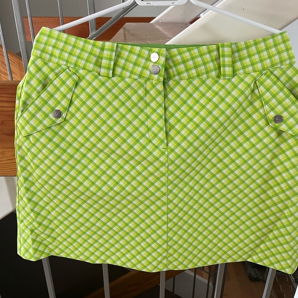 Nike golf skirt green&yellow plaid size 12 - Picture 1 of 7